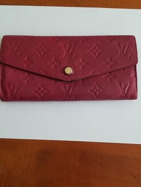 Louis Vuitton Red Embossed Monogram Continental Wallet